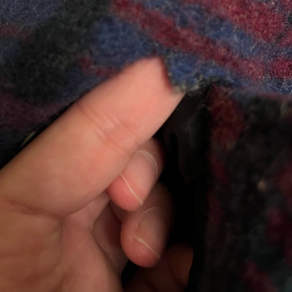 Vintage LL Bean 80s Aztec pattern Wool Trench coat - Picture 7 of 10